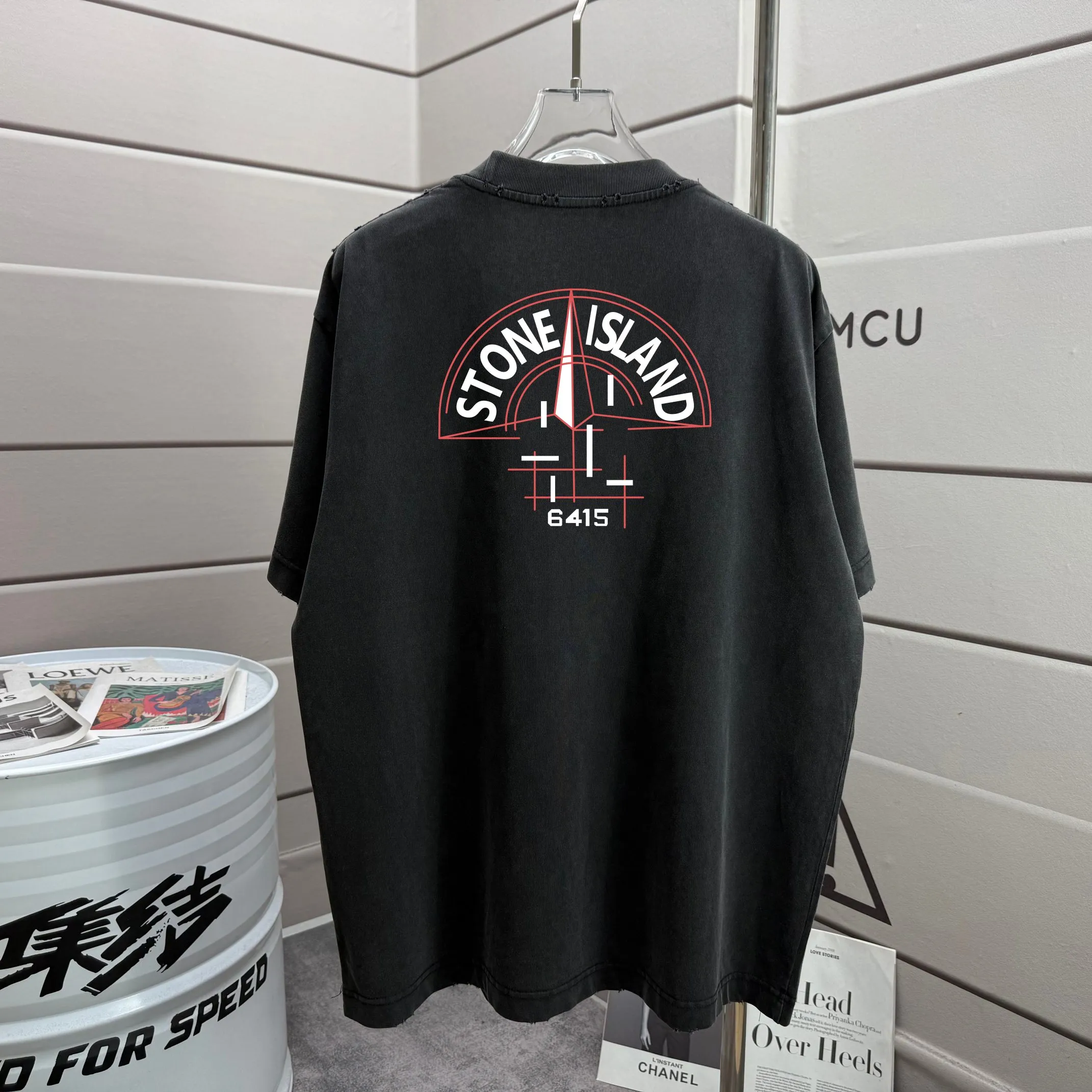 P160 Ston* islan* 石*岛 2025 autumn and winter new style Washed and worn 320g round neck short-sleeved tee Unisex loose version Color: Washed black Washed white Washed gray Brown Size: S M L XL XXL Size: S (90-130 pounds) M (120-150 pounds) L (140-165 pounds) (160-180 catties) XXL (180-210 catties)